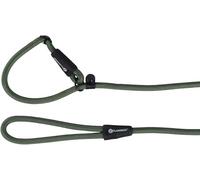 Laisse Chien - Anti-Traction Cami Vert - 170cm L x 1,2cm l x 1,2cm H (Ø 1,2cm) - Nylon - Stop sécurité réglable - pièces métalliques Noir Brillant - promenades Plus sereines