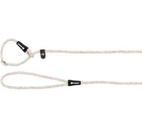 Laisse Chien - Anti-Traction Lago Blanc & Noir - 170cm L x 0,8cm l x 0,8cm H (Ø 0,8cm) - Lin - Stop sécurité réglable - Anneau chromé