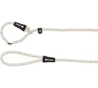 Laisse Chien - Anti-Traction Lago Blanc & Noir - 170cm L x 1,2cm l x 1,2cm H (Ø 1,2cm) - Lin - Stop sécurité réglable - Anneau chromé - Solide et sûr