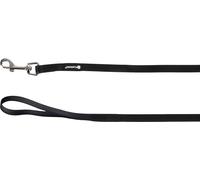 Laisse Chien - Caspar Noir (traque/entraînement) - 500cm L x 1,3cm l x 0,2cm H - biothane Hydrofuge - poignée - Mousqueton chromé - Robuste et Lavable