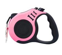 Laisse Chien Enrouleur 5 Mètres, Modèle New Classic, Version Sangle, Système de Guidage Perfectionné pour Petits et Moyens Chiens, Rose