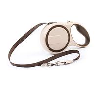 Laisse Chien Enrouleur Laisse De Chien Rétractable Automatique en Nylon Marron 3M 5M Formation De Marche Réglable pour Animaux De Compagnie Allongeant La Corde De Traction 5M