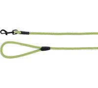 Laisse Chien - Eros Vert - 130cm L x 1cm l x 1cm H (Ø 1cm) - Nylon - Mousqueton Noir Mat - Robuste et Pratique