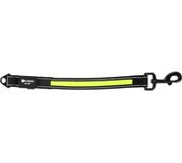 Laisse Chien - Extension Flitzy Noir & Jaune - 39cm L x 2,5cm l x 0,5cm H - Nylon - LED réfléchissant (3 Modes, Jusqu’à 300m) - Batterie Rechargeable + USB-C