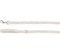 Laisse Chien - Lago Blanc & Noir - 130cm L x 2cm B x 0,2cm H - Lin - Mousqueton chromé - Anneau Accessoires - Promenade stylée et sûre