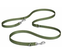 Laisse Chien - Longe pour Chien - Laisse d'entraînement Ziggi Kaki - 250 cm x 25 mm - Nylon - réglable 3 Positions - Mains Libres