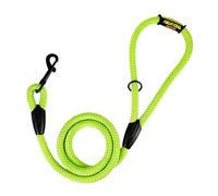 Laisse Classique en Corde pour Chien, 120 cm. Fluor Vert. | Corde tressée en polyester de 12 mm, résistante au quotidien, pour petits, moyens et grands chiens, fabriquée en Espagne.