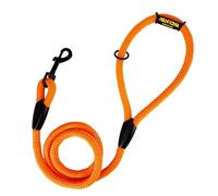 Laisse Classique en Corde pour Chien, 120 cm. Orange. | Corde tressée en polyester de 12 mm, résistante au quotidien, pour petits, moyens et grands chiens, fabriquée en Espagne.