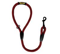 Laisse Courte en Corde pour Chien. Rouge&Noir, 60 cm. | Corde tressée en polyester de 12 mm, solide et idéale au quotidien, pour chiens moyens et grands, fabriquée en Espagne.