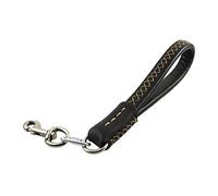 Laisse Courte en Cuir pour Chien,35cm Laisse Poignée Courte Chien Marcher avec Poignée Rembourrée et 360 ° Mousqueton Rotatif pour Chiens de Moyenne et Grande Taille(Largeur 2cm)