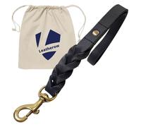 Laisse courte en cuir pour chien de 38,1 cm - Laisse courte pour dressage et promenade des chiens de grande taille - Languette en cuir tressé pour chiens de grande taille - Cuir pleine fleur robuste