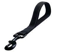 Laisse Courte pour Chien - Poignée rembourrée - Robuste - Laisse Courte en Nylon pour Le contrôle du Dressage - Fils réfléchissants pour Chiens de Grande et Moyenne Taille (30,5 cm, Noir)