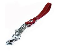 Laisse courte rétro en cuir de vachette avec amortisseur de retour pour chien de taille moyenne et grande taille Rouge 46 cm