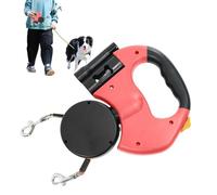 Laisse d'animal pivotante rétractable pour chien, double chien | Laisse de corde durable pour chien, laisse flexible à deux casquettes, sangle de chiot portable, lignes de sécurité nocturne, attelage