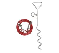 Kerbl Laisse d'attache pour chien avec ancrage spirale 6 m Rouge