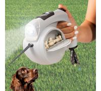 Laisse pour chien rétractable - InnovaGoods - Leashic - 6 en 1 - Lumière LED - Compartiments pratiques