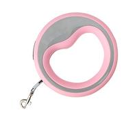 Laisse de Chien Rétractable avec Crochet Métallique Rétractable Automatique, Verrouillage de sécurité et Poignée Ergonomique, Corde 2,5 Mètres Long pour Petits Chiens Moyens Marchant et (Pink)