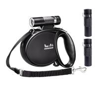 Laisse de Chien Retractable de 5 Mètres - Happy & Polly Long avec Lampe de Poche Amovible Ultra-Lumineuse Laisse de Protection Un Bouton pour l'arrêt et Le Verrouillage