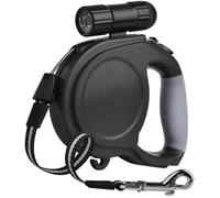 Laisse de Chien Rétractable Laisse pour Chien Enrouleur Ruban Solide en Nylon 8 M avec Lampe de Poche