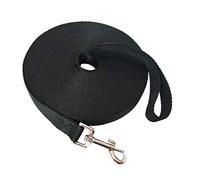 Laisse de Dressage en Nylon pour Chiens de Petite, Moyenne et Grande Taille, 4,6 m, 6,1 m, 9,1 m, 15,2 m de Long pour Chien/Chiot pour Dressage d'obéissance, Camping (15,2 m, Noir)