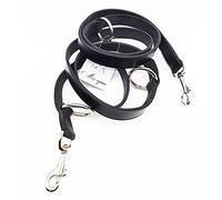 Laisse de dressage pour chien en cuir style police 203,2 cm de long, noir, marron, marron clair, gris (Noir, 2,5 cm de large)