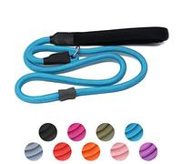 Laisse de dressage robuste pour chien (1,8 m) - Laisse en nylon tressé robuste et durable avec bouchon en caoutchouc et poignée rembourrée - Ne tire pas pour la marche et l'escalade pour chiens de