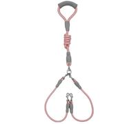 Laisse de promenade pour chien - Double chaîne - Double laisse - Un remorquage et deux laisses avec fournitures pour animaux de compagnie (rose)