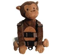 Laisse de sac à dos pour les tout-petits de 1 à 3 ans, 2 en 1, mignonne singe en peluche, laisse pour bébé, confort réglable pour garçons, filles, intérieur et extérieur.