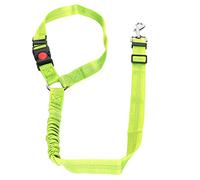 Laisse de Sécurité pour Chien en Nylon Noir, Harnais Réglable avec Sangle Réfléchissante, Longueur Ajustable 72-84 cm - Sécurité Renforcée, Facile à Installer, Parfaite pour (Vert Fluo)