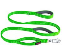 Laisse de sécurité pour Chien Halti BRIG | Vert Fluo, 1,5 m de Longueur | Laisse à Code Couleur avec Clip Ultra-Solide, Coutures Réfléchissantes, Poignées Rembourrées. Conçue pour Les Grands Chiens