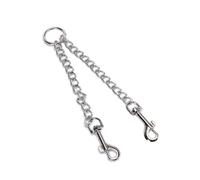 Laisse de Traction Double Tête pour Chien, Ajustement | Acier Inoxydable, Ne Blesse Pas le Cou, pour Chiot et Chien de Compagnie, Argenté