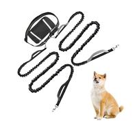 Laisse De Traction pour Chien - Lanière Réfléchissante Réglable pour Chien avec Poche À Fermeture Éclair - Idéale pour Voyage Randonnée Camping Jogging Vélos Et Activités Extérieures