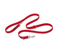 Laisse double HALTI - laisse pour chien multifonctionnelle pour l'entraînement et la promenade avec votre chien. Léger et rembourré en néoprène. Convient aux chiots (taille L, rouge, 2 m)