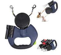 Laisse Double pour 2 Chiens, Laisse Double, Laisse Rétractable De 3 M Pet, À 360° en Enchevêtrement Câble De Sécurité Réfléchissant pour Promenades Nocturnes, Jogging Et Camping avec (Bleu)