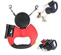 Laisse Double pour 2 Chiens, Laisse Double, Laisse Rétractable De 3 M Pet, À 360° en Enchevêtrement Câble De Sécurité Réfléchissant pour Promenades Nocturnes, Jogging Et Camping avec (Rouge)