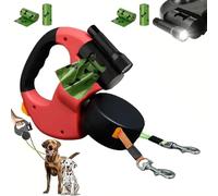 Laisse Double pour 2 Chiens, Laisse Double, Laisse Rétractable De 4 M Pet, À 360° en Enchevêtrement Câble De Sécurité Réfléchissant pour Promenades Nocturnes, Jogging Et Camping avec (Bleu)