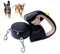 Laisse Double pour Chien 3 M Laisse Chien Enrouleur, Laiss pour Chie Rétractable Double avec Lumière Rétractable 360º, pour Petite Et Moyenne Taille