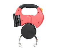 Laisse double pour chien - ABS + Nylon 20 x 19 x 4 cm | Corrēa télescopique pour chiens avec sangle rétractable antidérapante portable pour marcher, course à pied, randonnée, laisse pivotante