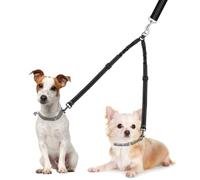 Laisse Double pour Chien, Laisse réfléchissante élastique avec émerillon 360° Anti-Torsion, Absorption des Chocs pour Promenade et Dressage, légère 114 g, Polyester métal pour Sorties de Nuit