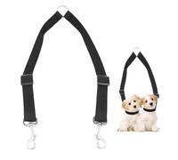 Laisse double pour chien sans nœuds - Laisse réglable pour promener 2 chiens (petites races) - Design séparateur anti-nœuds pour un dressage et un contrôle faciles (noir)