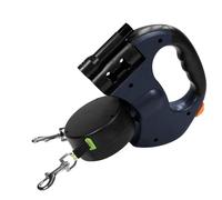 Laisse double pour chiens - Laisse double rétractable avec lumière LED et design pliable | Laisse pour animaux avec poignée antidérapante pour promenade, randonnée, course, camping