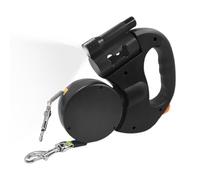 Laisse double pour chiens - Laisse double rétractable avec lumière LED et design pliable | Laisse pour animaux avec poignée antidérapante pour promenade, randonnée, course, camping