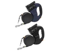 Laisse double pour chiens : laisse double rétractable en ABS | poignée imperméable antidérapante de 500 g, entraînement pour le contrôle de la marche de deux animaux domestiques sans G