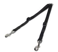 Laisse Double réglable en Nylon Rose for Chien, Accessoire de Course, Anti-emmêlement, for la Promenade et l'entraînement, Taille L(Black,M)