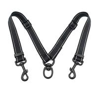 Laisse double réglable pour chien pour prise en main antidérapante extensible pour 2 chiens Ne s'emmêle pas