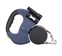 Laisse Double rétractable pour Chien, Laisse Double tête pour Animal de Compagnie avec Lampe de Poche LED, Nylon réfléchissant de 9,8 Pieds, sans enchevêtrement à 360° pour Deux Chiens Qui marchent