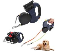 Laisse Double Rétractable - Zéro Nœud, Zéro Stress avec Lumières LED, Automatiques,360° Rotation sans Enchevêtrement, Réglable pour Chiens et Chats, Convient aux Petits Chiens