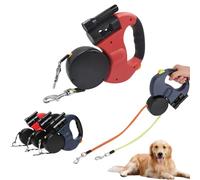 Laisse Double Rétractable - Zéro Nœud, Zéro Stress avec Lumières LED, Automatiques,360° Rotation sans Enchevêtrement, Réglable pour Chiens et Chats, Convient aux Petits Chiens