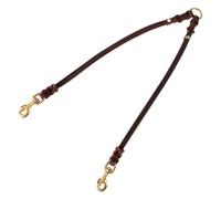Laisse Double tressée en Cuir véritable Marron for Deux Chiens de Petite et Grande Taille(1.5 * 50cm)