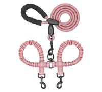 Laisse élastique à Double extrémité for Chien, Laisse for Chien Une à Deux, Fournitures Pratiques et à la Mode for Animaux de Compagnie(Pink)